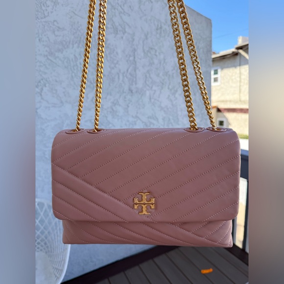 NWT Tory Burch Kira Chevron Convertible Shoulder Bag Pink Moon - Picture 10 of 10